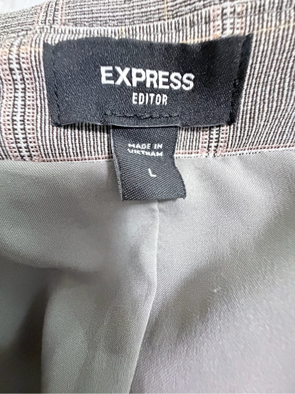 Express Gray Plaid Tailored Ankle Trousers - Picture 11 of 15